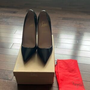 Red bottom black patent leather stelletos never worn.